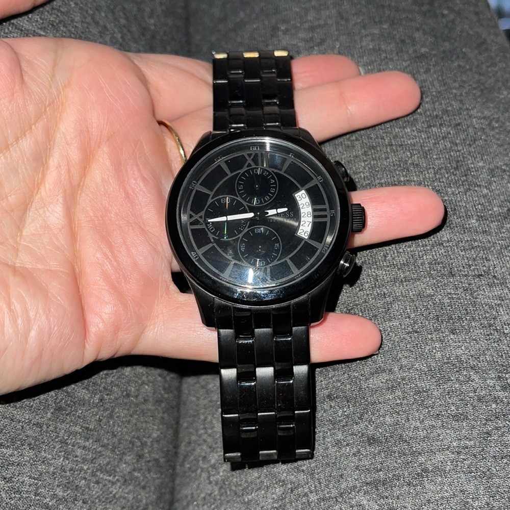 Guess Men’s Black Steel Watch